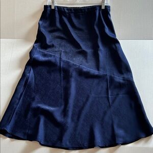Brass Plum royal blue A-line midi skirt silky soft Flowing midi skirt Size M